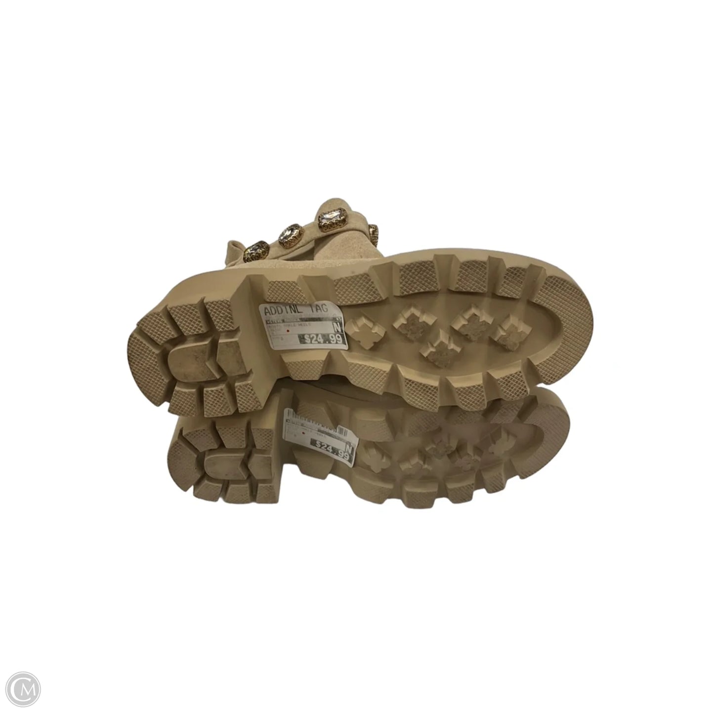 Boots Ankle Heels By Steve Madden In Beige, Size: 8