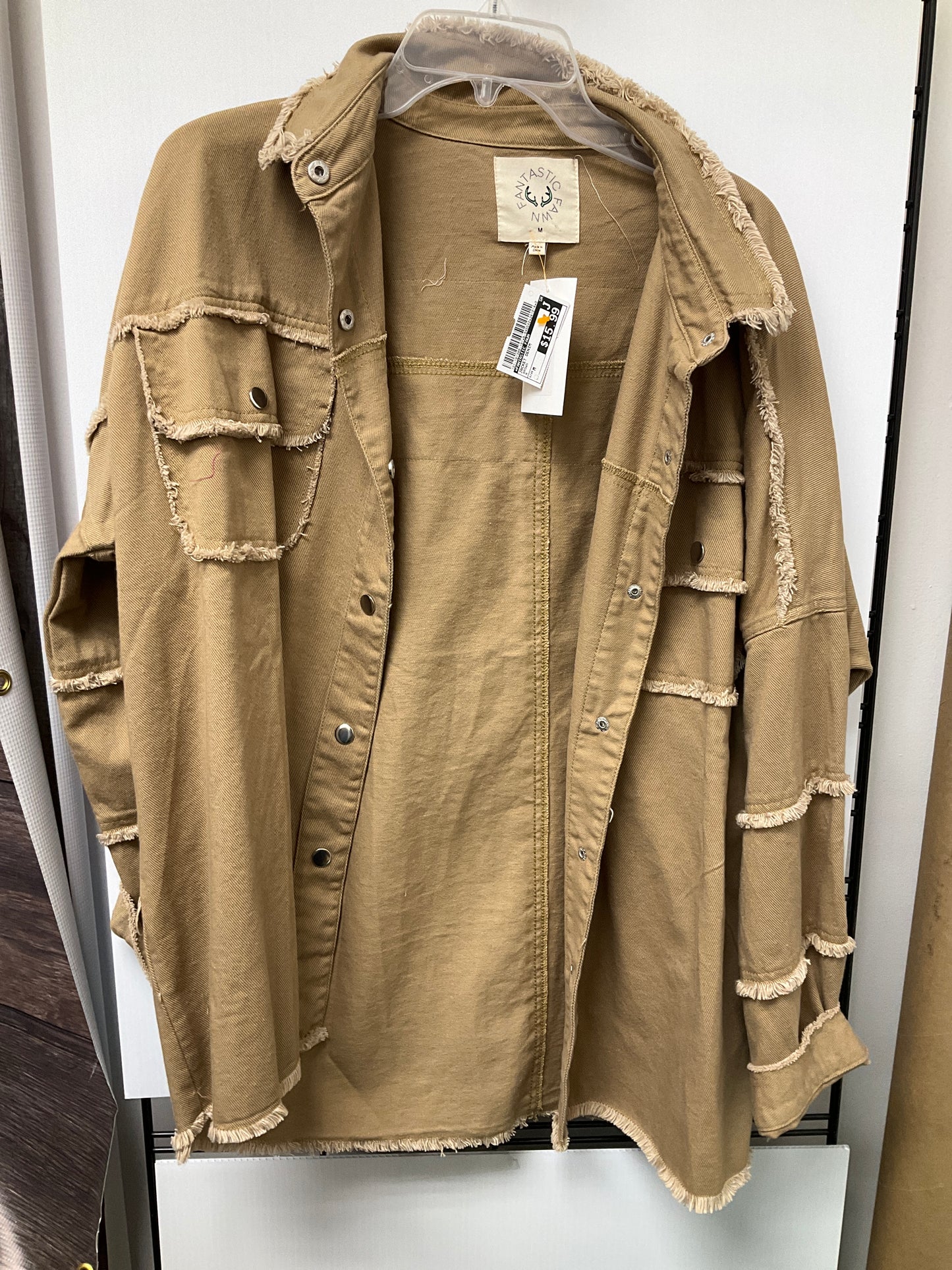 Jacket Denim By Fantastic Fawn In Brown, Size: M