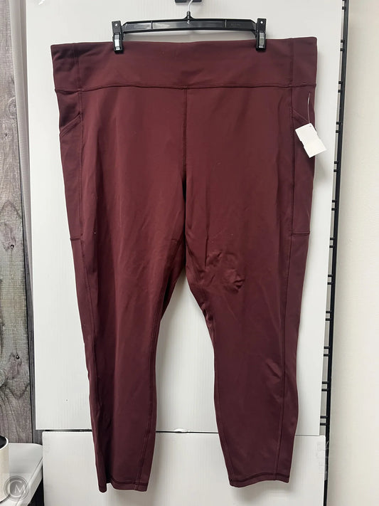 Athletic Leggings By Lululemon In Red, Size: 20