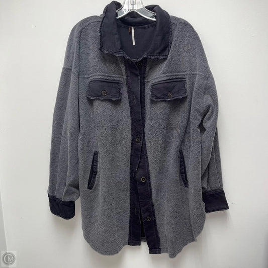Jacket Shirt By Free People In Blue, Size: M