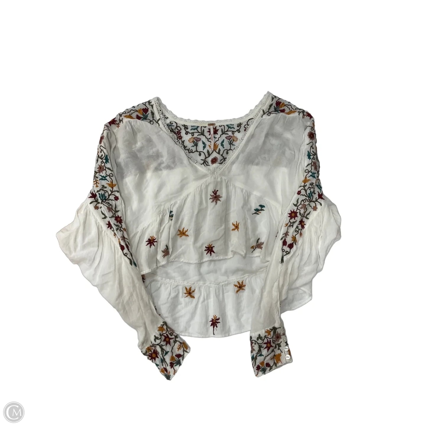 Top Long Sleeve By Free People In White, Size: S