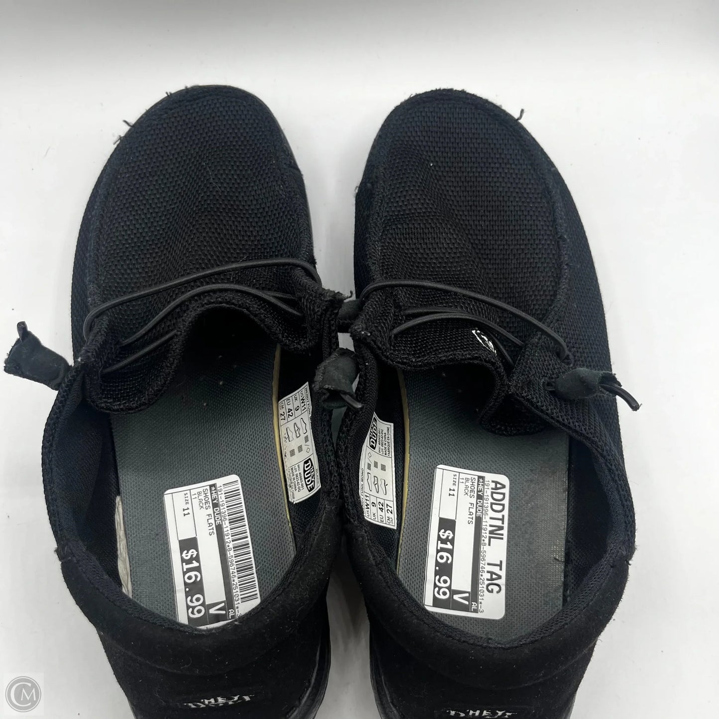 Shoes Flats By Hey Dude In Black, Size: 11