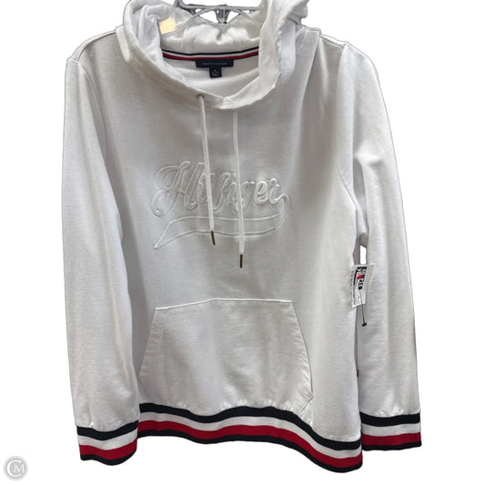 Sweatshirt Hoodie By Tommy Hilfiger In White, Size: Xl