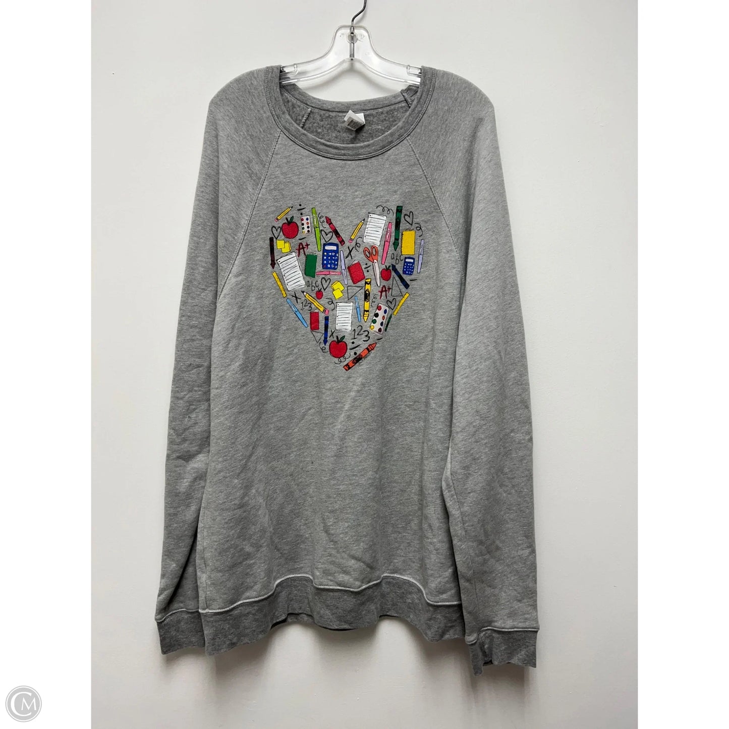 Sweatshirt Crewneck By Bella + Canvas In Grey, Size: 2x