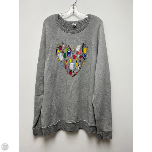 Sweatshirt Crewneck By Bella + Canvas In Grey, Size: 2x