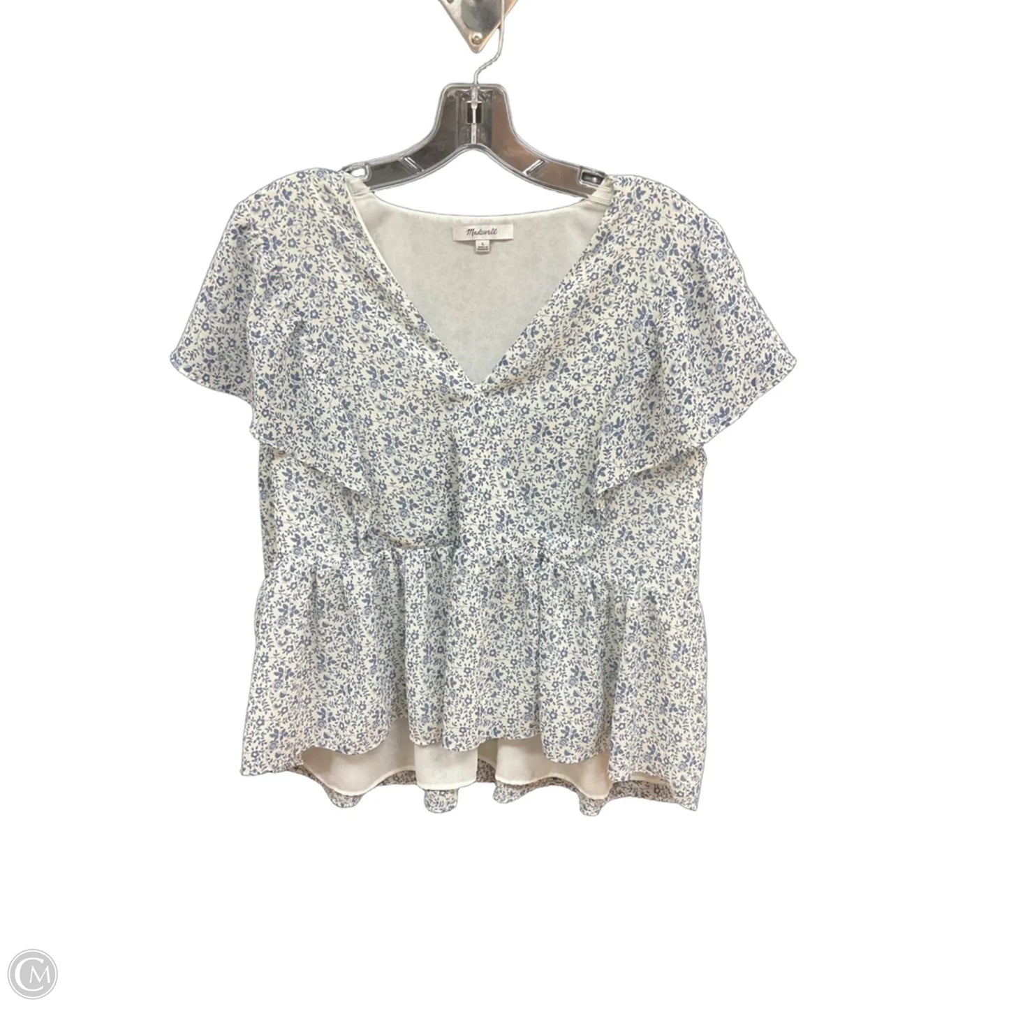 Top Short Sleeve Basic By Madewell In Floral Print, Size: L
