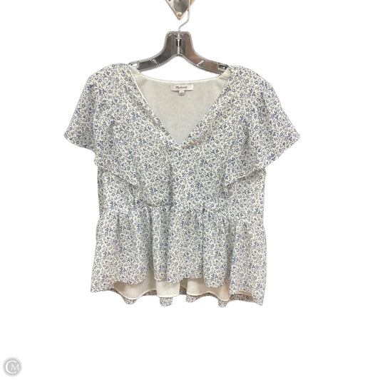 Top Short Sleeve Basic By Madewell In Floral Print, Size: L