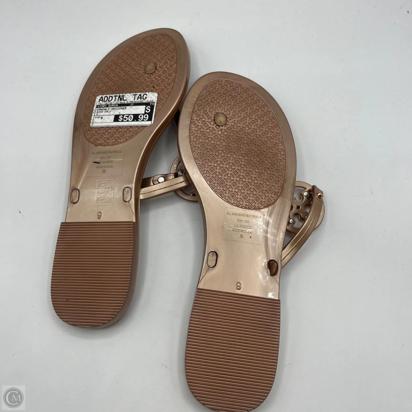 Sandals Designer By Tory Burch In Rose Gold, Size: 9