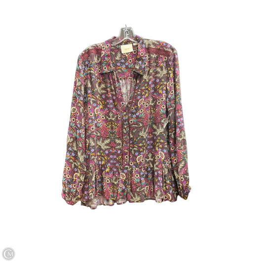 Top Long Sleeve By Maeve In Floral Print, Size: L