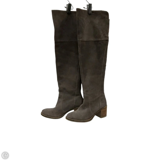 Boots Knee Heels By Lucky Brand In Grey, Size: 8