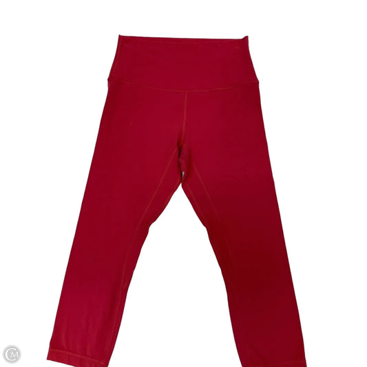Athletic Leggings By Lululemon In Red, Size: M