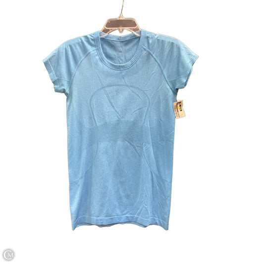 Athletic Top Short Sleeve By Lululemon In Blue, Size: L