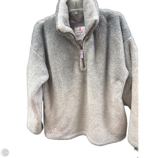 Sweatshirt Collar By Simply Southern In Grey, Size: Xxl