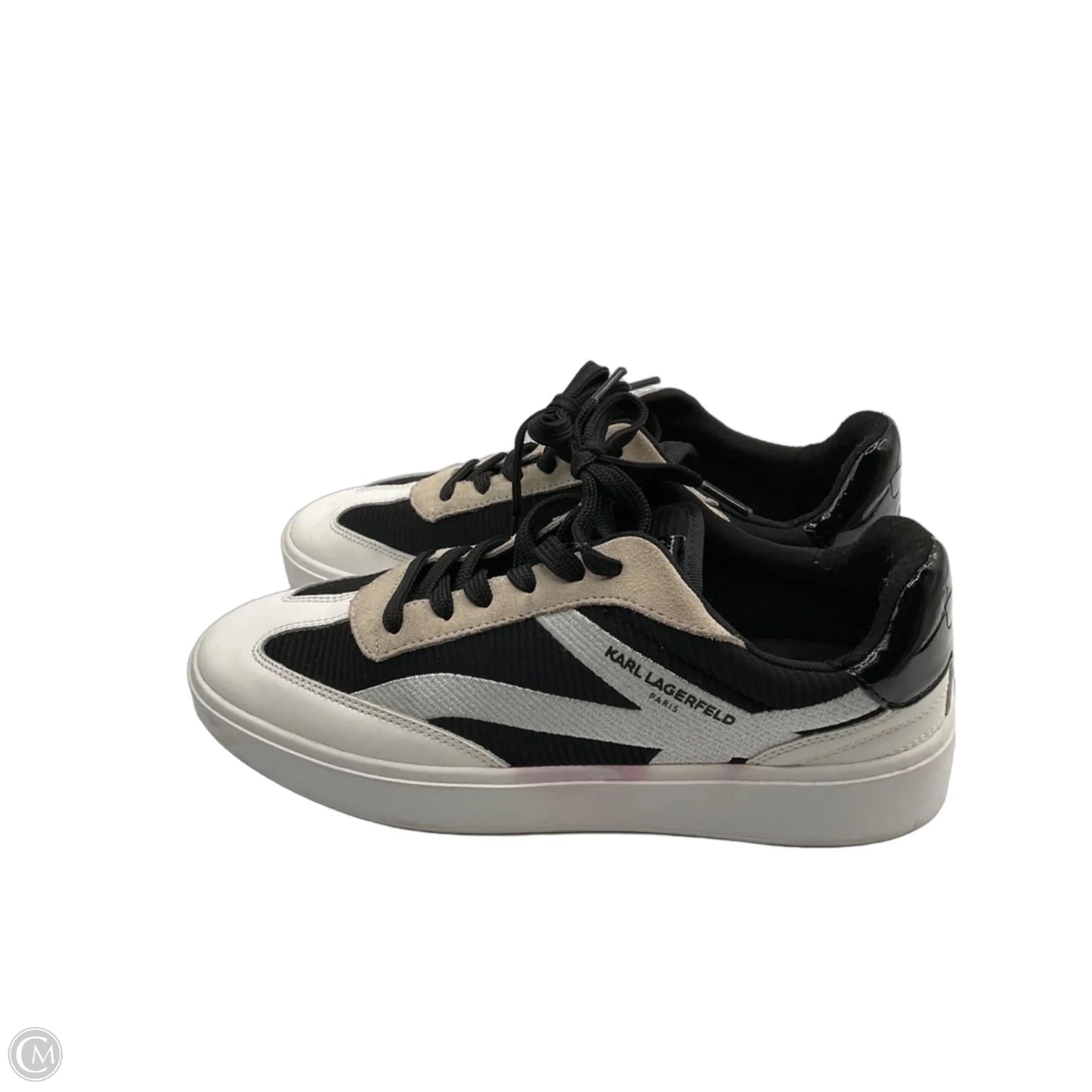 Shoes Designer By Karl Lagerfeld In Black & White, Size: 9
