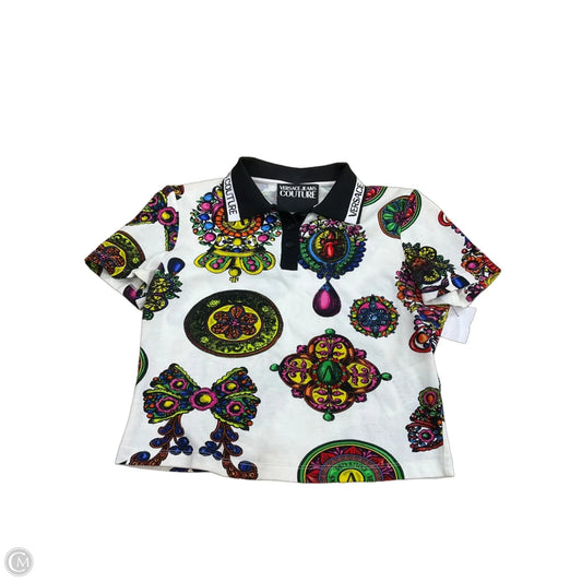 Top Short Sleeve Luxury Designer By Versace In Multi-colored, Size: L