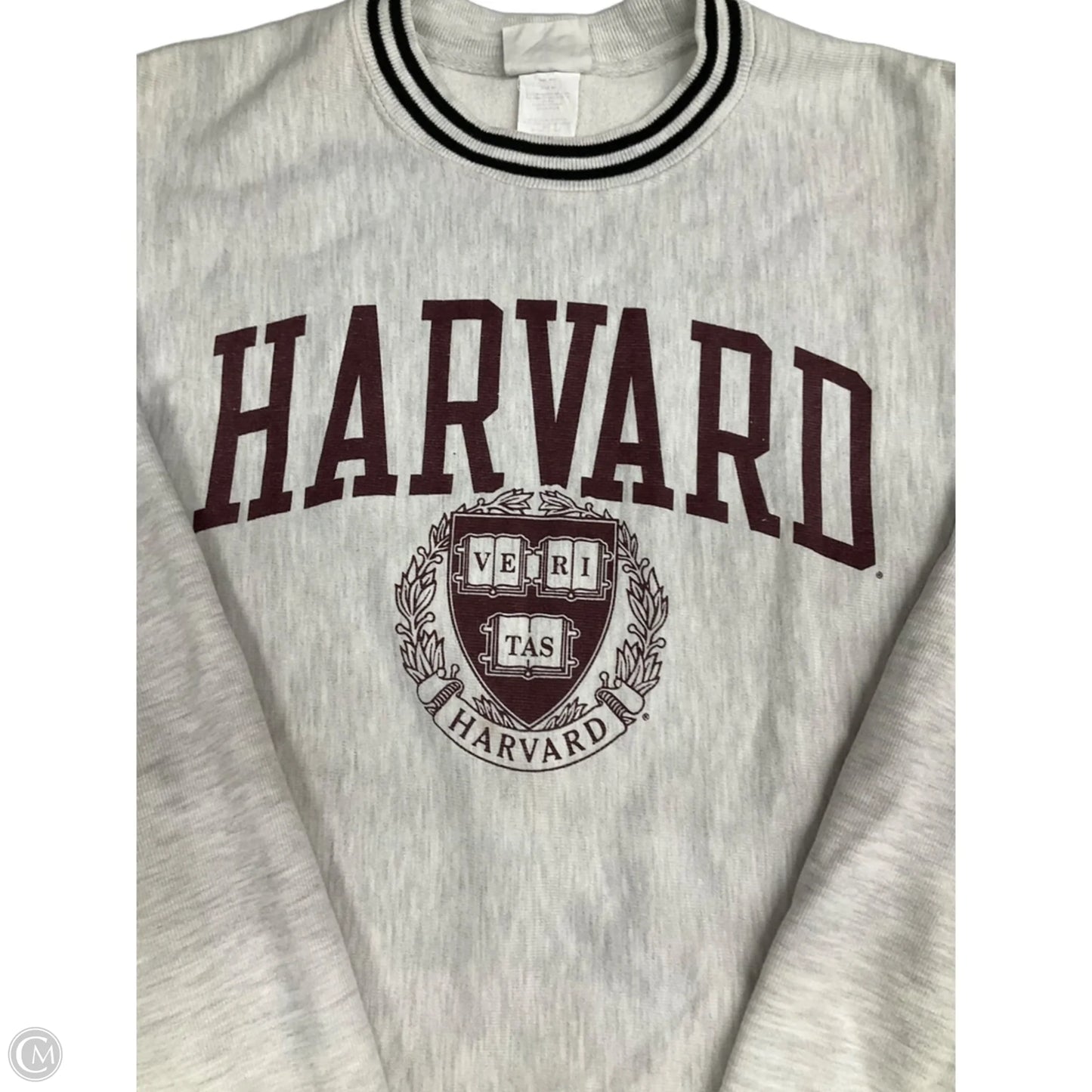 Sweatshirt Crewneck By Champion In Grey & Red, Size: M