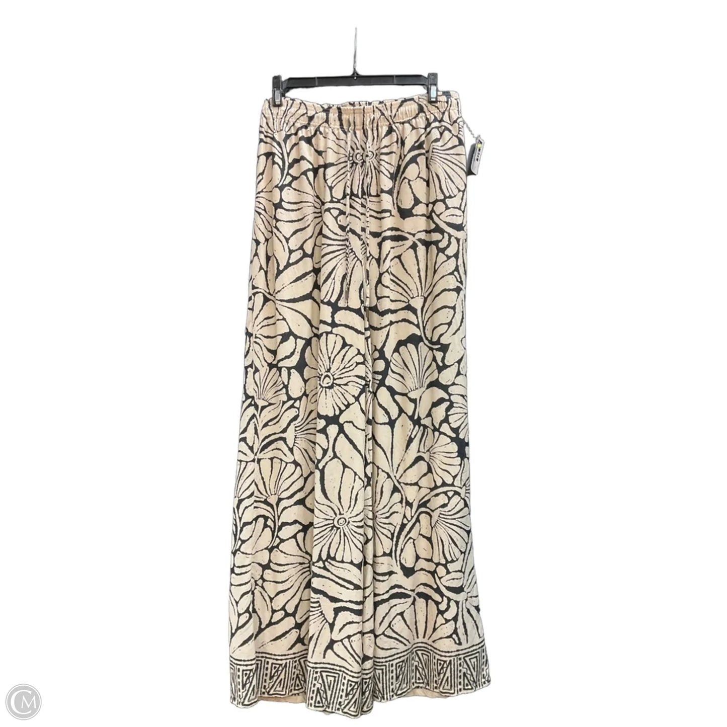 Pants Linen By Evereve In Black & Cream, Size: M
