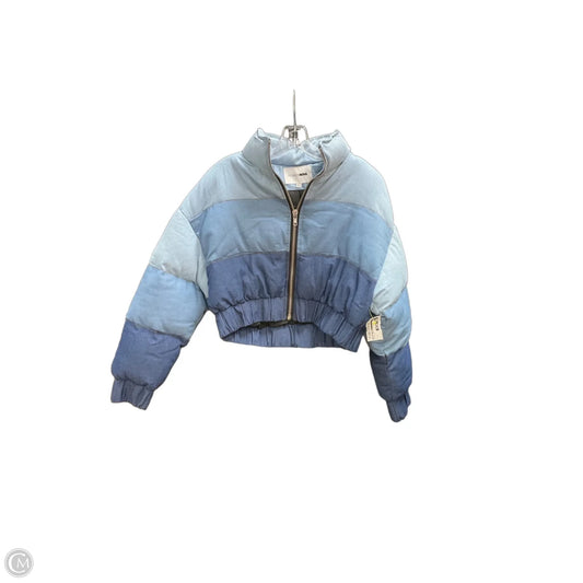 Jacket Puffer & Quilted By Fashion Nova In Blue Denim, Size: M