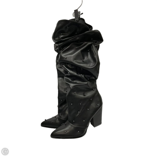Boots Knee Heels By Clothes Mentor In Black, Size: 9