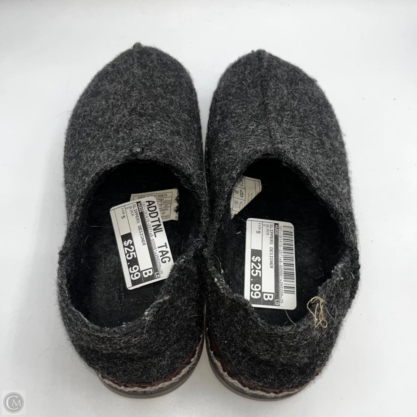 Slippers Designer By Ugg In Black, Size: 5
