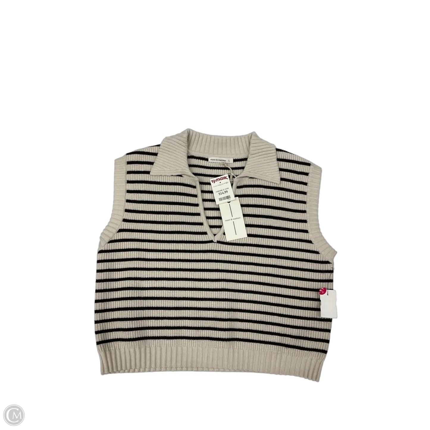 Sweater By Moon And Madison In Striped Pattern, Size: L
