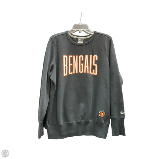 Sweatshirt Crewneck By Nike In Black & Orange, Size: Xl