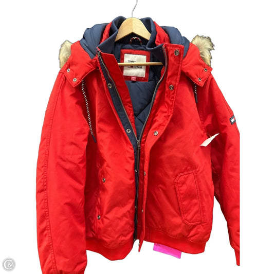 Coat Puffer & Quilted By Tommy Hilfiger In Red, Size: Xl