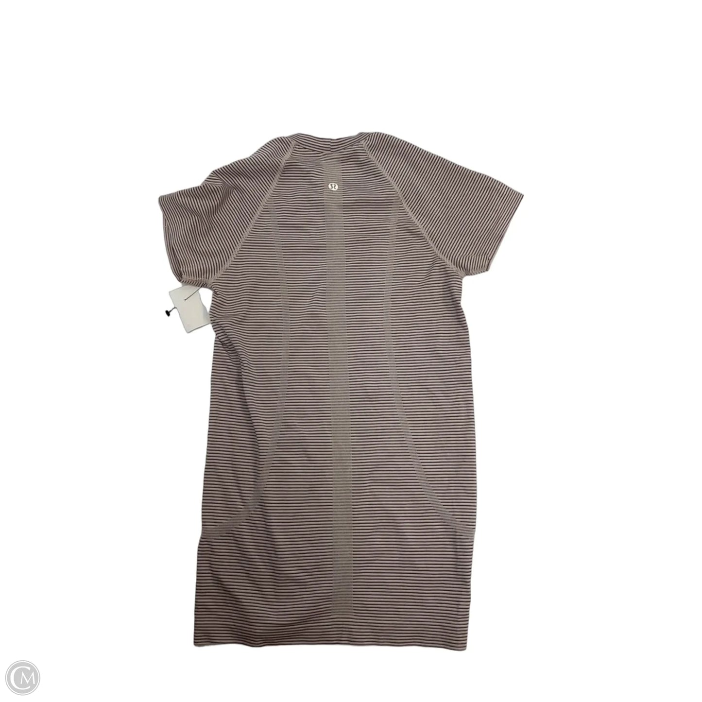Athletic Top Short Sleeve By Lululemon In Striped Pattern, Size: 4