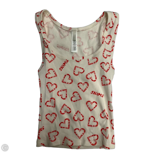 Top Sleeveless By Skims In Red & White, Size: S