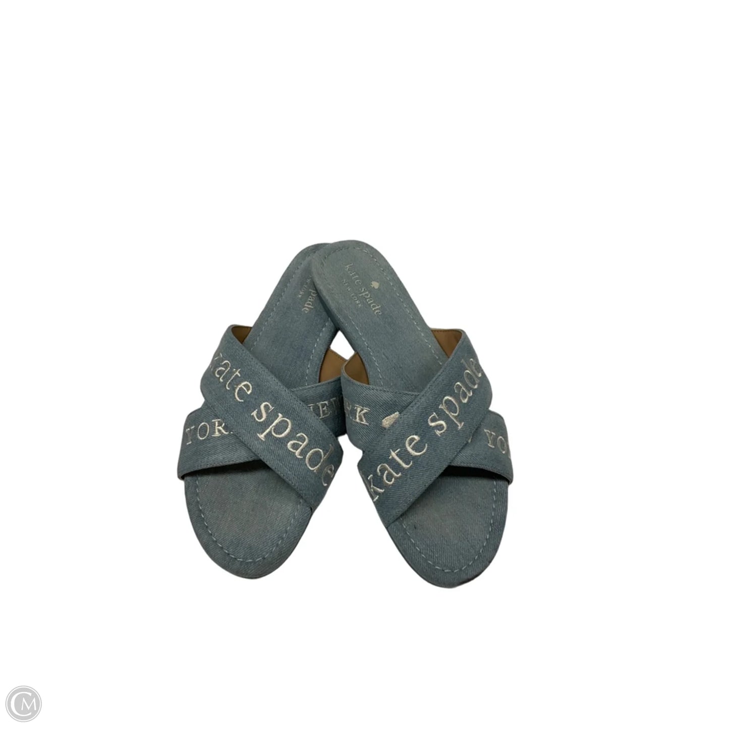 Sandals Designer By Kate Spade In Blue Denim, Size: 8