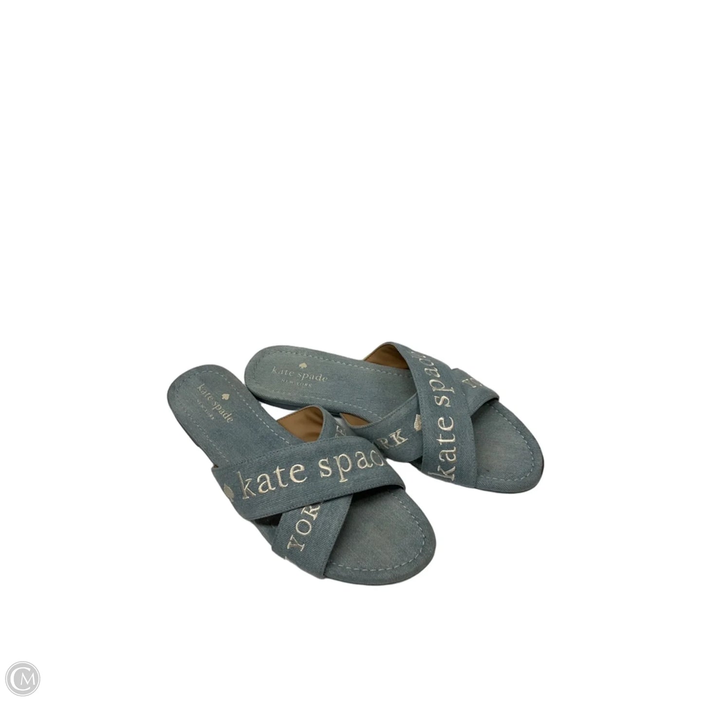 Sandals Designer By Kate Spade In Blue Denim, Size: 8