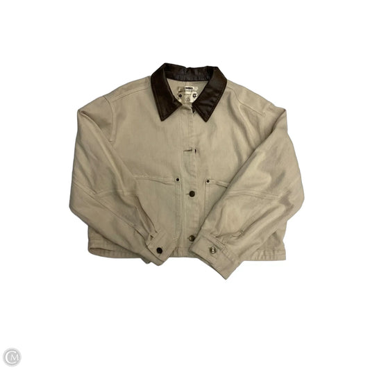 Jacket Denim By Clothes Mentor In White Denim, Size: L