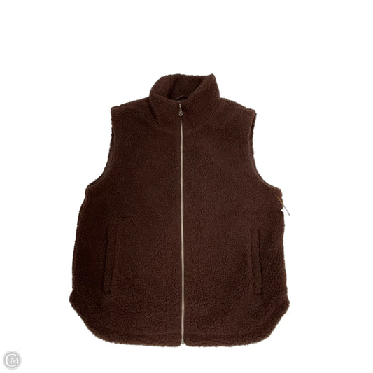 Vest Faux Fur & Sherpa By Calvin Klein In Maroon, Size: M