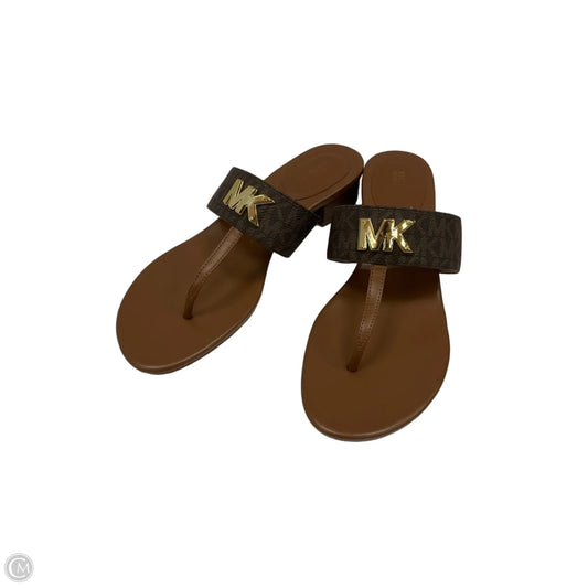 Sandals Designer By Michael Kors In Brown, Size: 8