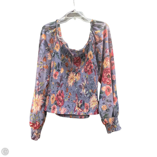 Top Long Sleeve By Anthropologie In Purple, Size: Xl