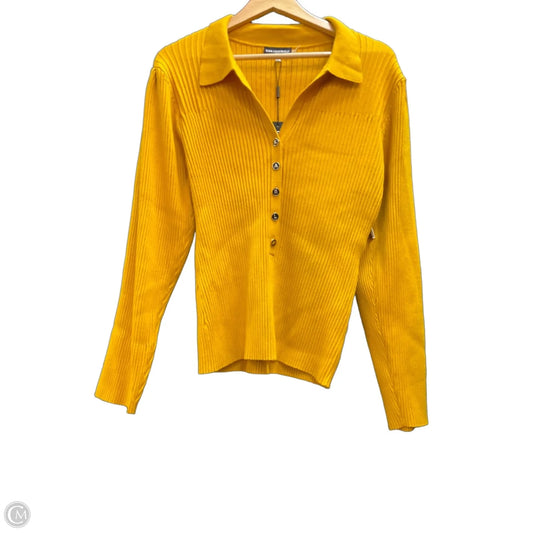 Sweater Designer By Karl Lagerfeld In Yellow, Size: Xl