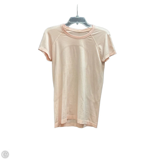 Athletic Top Short Sleeve By Lululemon In Pink, Size: M