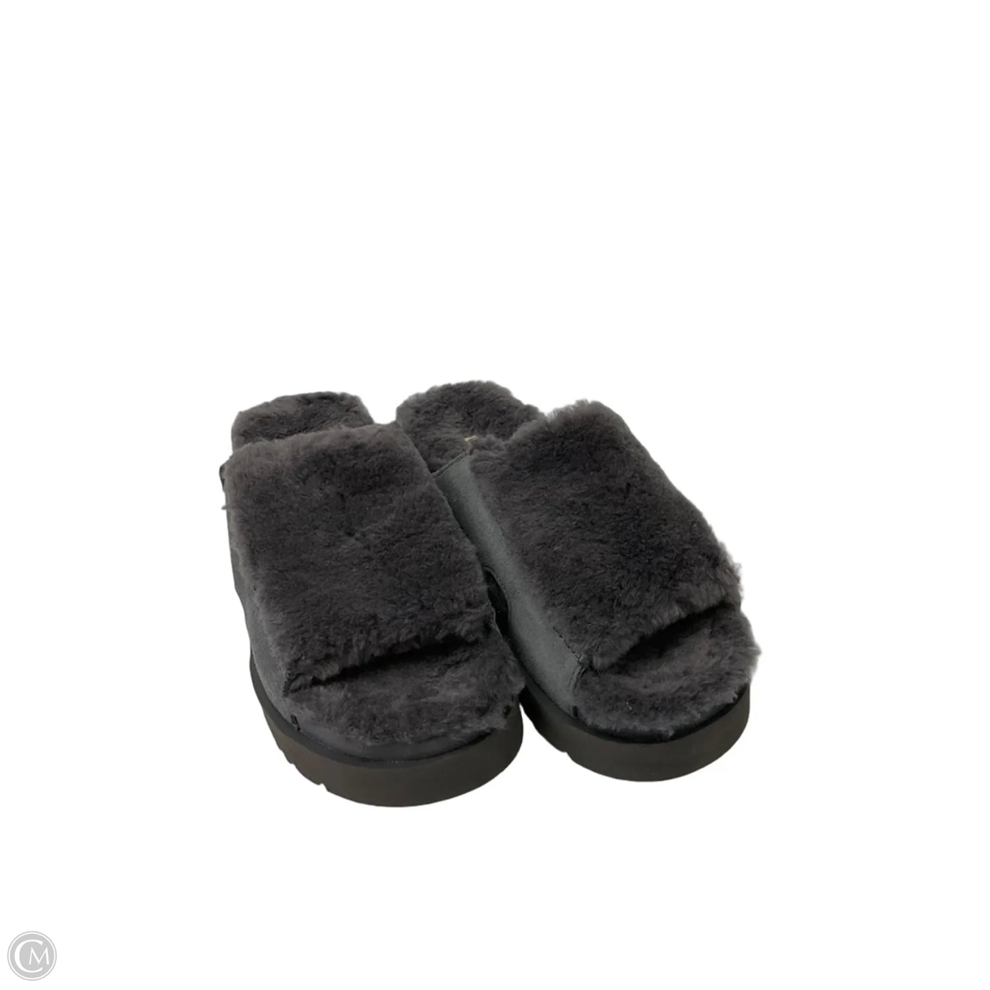 Slippers Designer By Ugg In Grey, Size: 9