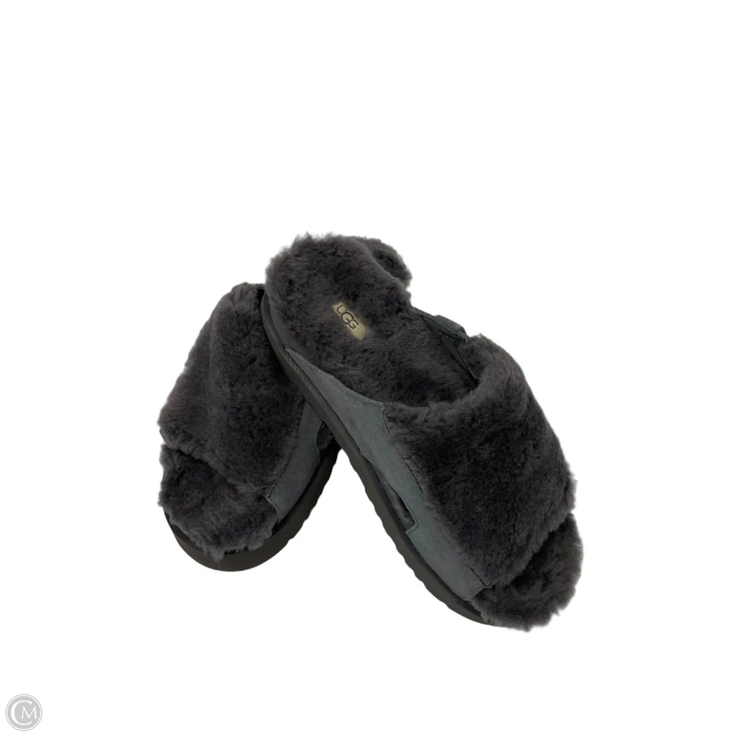 Slippers Designer By Ugg In Grey, Size: 9