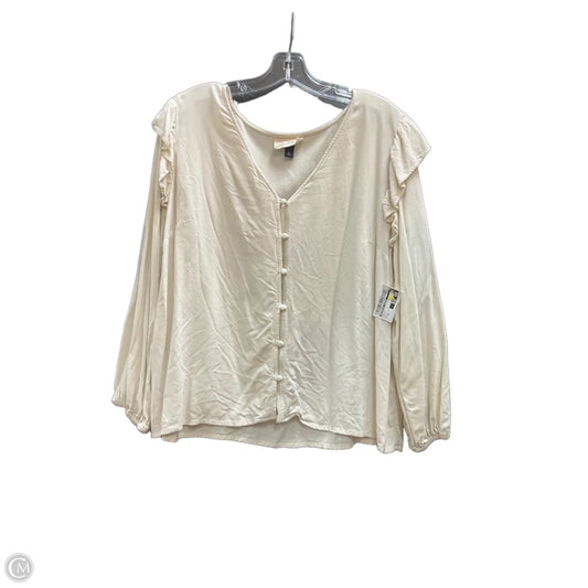 Top Long Sleeve By Universal Thread In Cream, Size: Xl