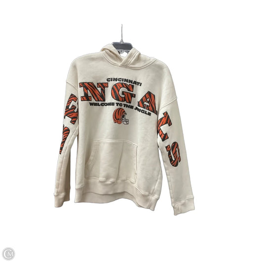 Sweatshirt Hoodie By Nfl In Cream & Orange, Size: S