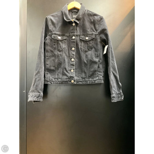 Jacket Denim By Zara In Black, Size: Xl