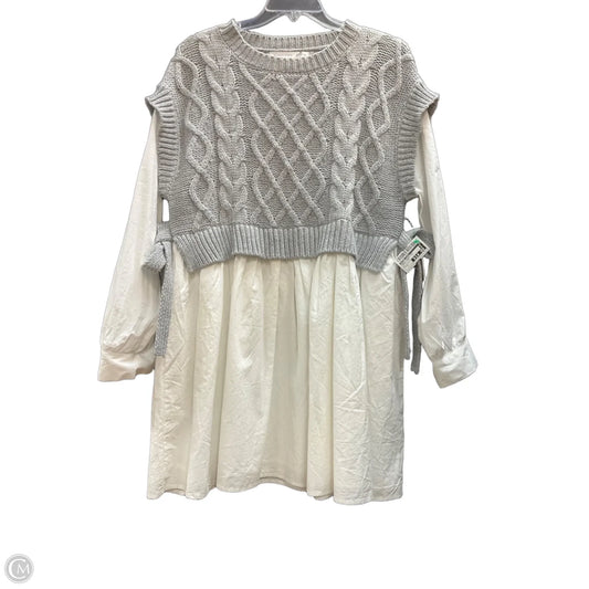 Dress Casual Midi By Altard State In Cream & Grey, Size: S