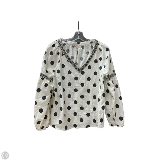 Top Long Sleeve By Skies Are Blue In Polkadot Pattern, Size: S