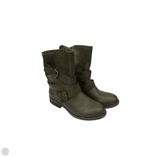 Boots Mid-calf Flats By Clothes Mentor In Green, Size: 7.5