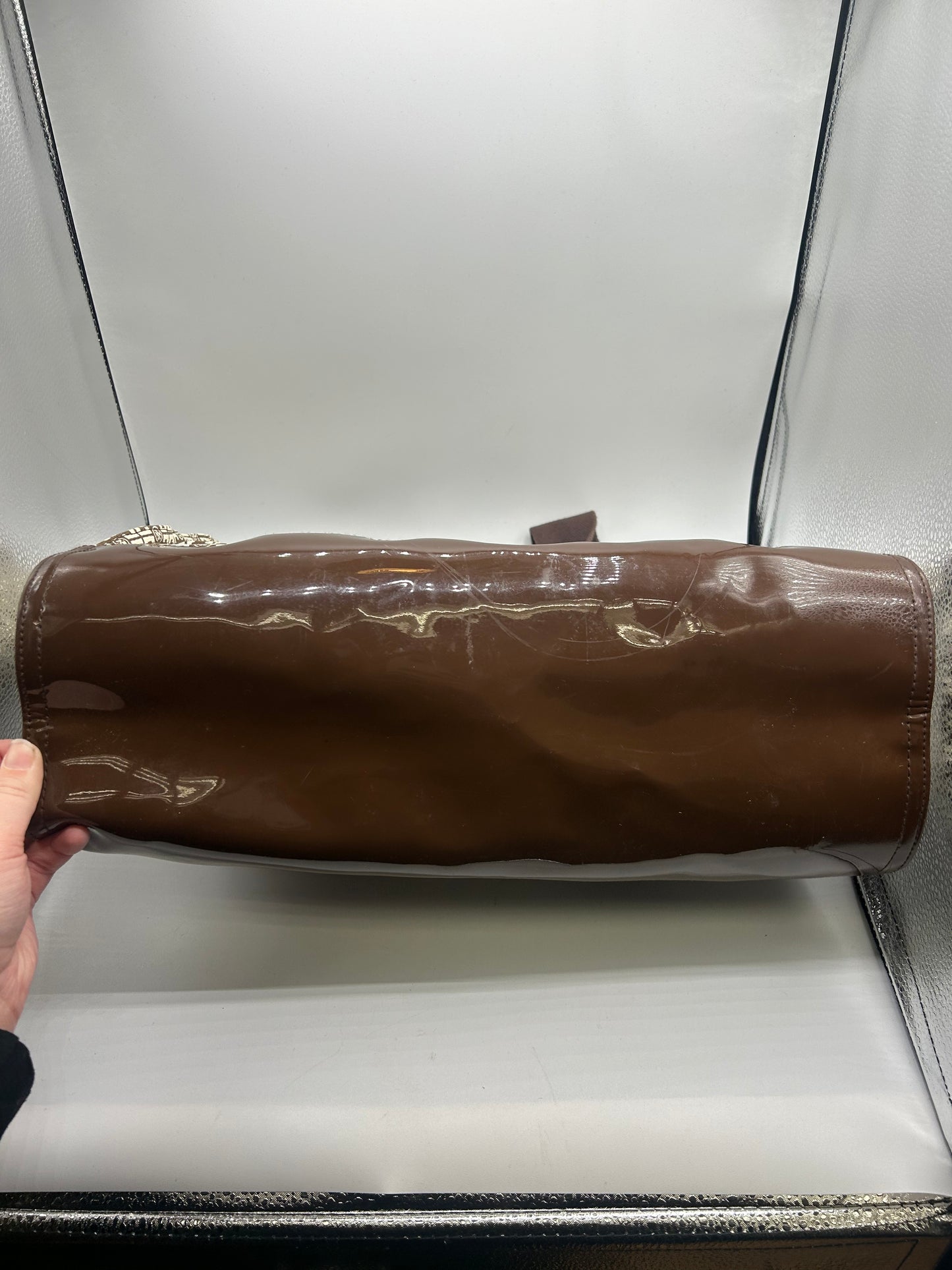 TOTE DESIGNER by TORY BURCH In BROWN & CREAM, Size: LARGE