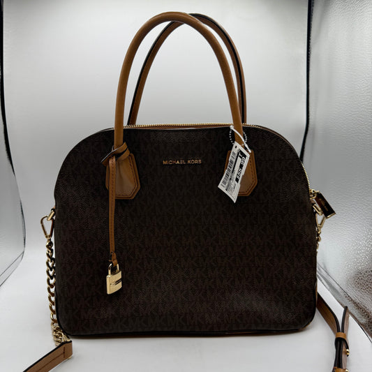 HANDBAG DESIGNER by MICHAEL KORS In BROWN & CREAM, Size: LARGE