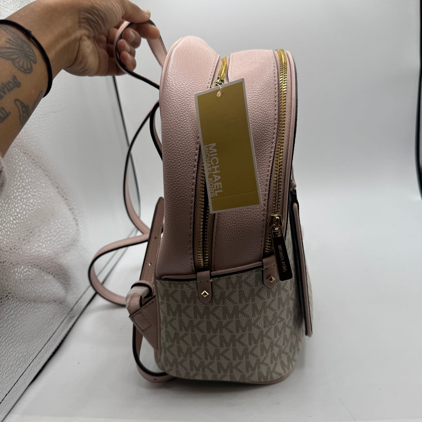 BACKPACK DESIGNER by MICHAEL KORS In GREY & PINK, Size: SMALL