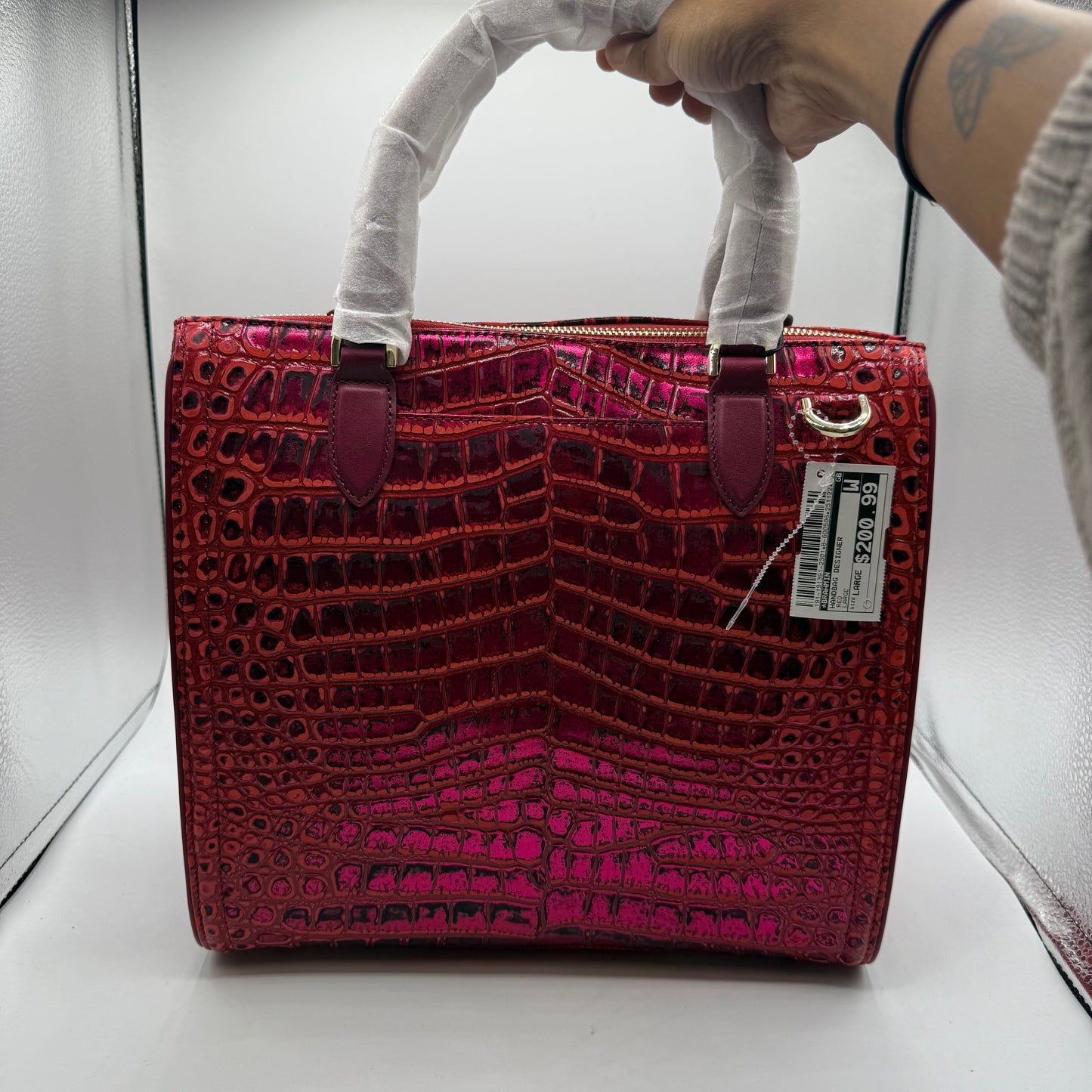 HANDBAG DESIGNER by BRAHMIN In RED, Size: LARGE