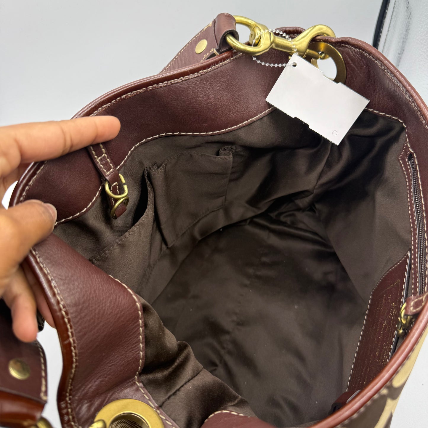 HANDBAG DESIGNER by COACH In BROWN, Size: LARGE